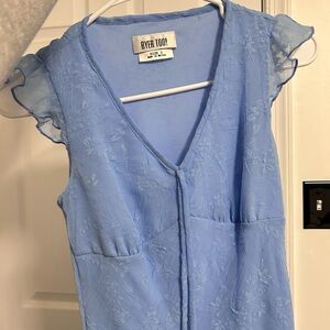 Byer Too Blue Flowy Sparkly 2000s Y2k Midi Dress / Magical vintage midi dress